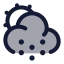 Suncloudsnow icon with duotone rounded style