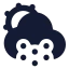 Suncloudsnow icon with solid rounded style