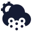 Suncloudsnow icon with solid sharp style