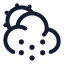 Suncloudsnow icon with stroke rounded style