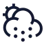 Suncloudsnow icon with stroke sharp style