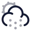 Suncloudsnow icon with twotone rounded style