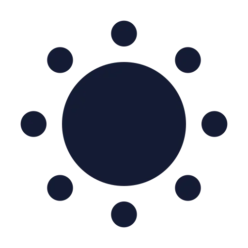 Sun Dim Icon in Solid Sharp style
