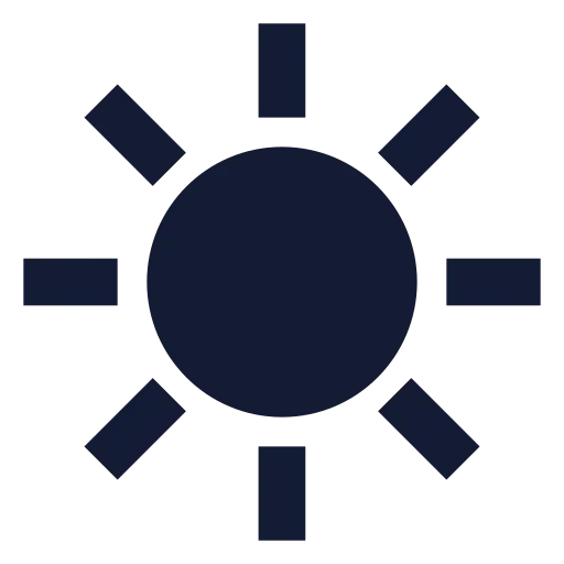 Sun Medium Icon in Solid Sharp style