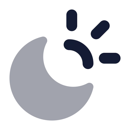 Sun Moon Icon in Bulk Rounded style