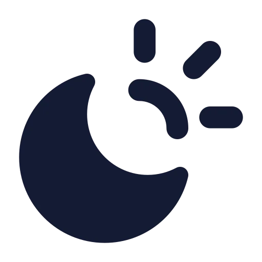 Sun Moon Icon in Solid Rounded style