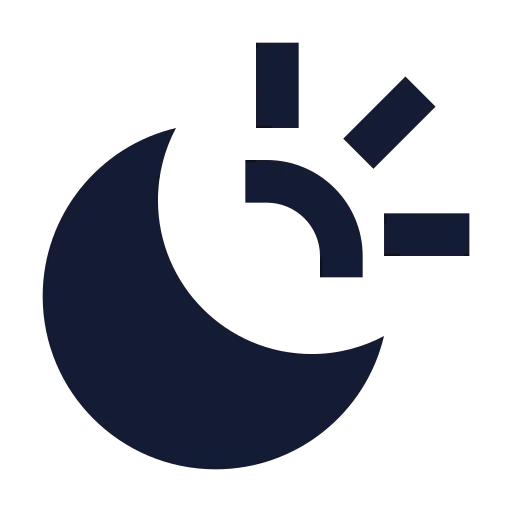 Sun Moon Icon in Solid Sharp style
