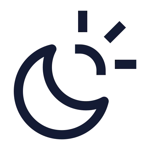 Sun Moon Icon in Stroke Sharp style