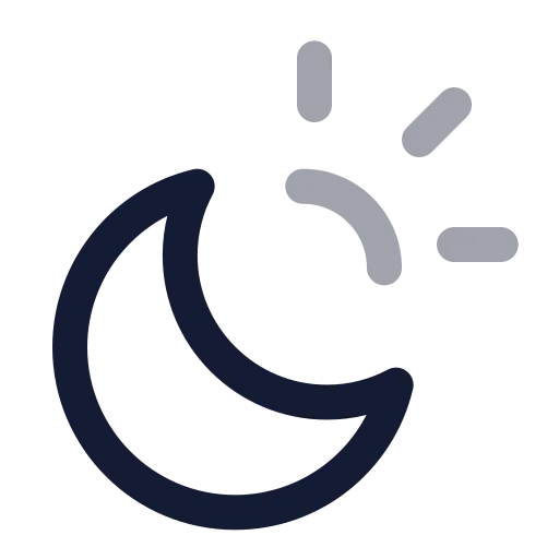 Sun Moon Icon in Twotone Rounded style