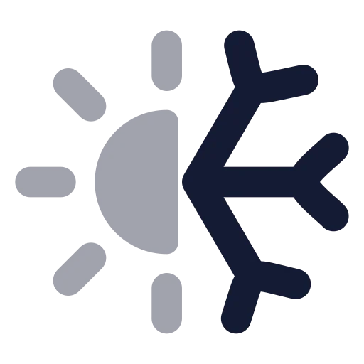 Sun Snow Icon in Bulk Rounded style