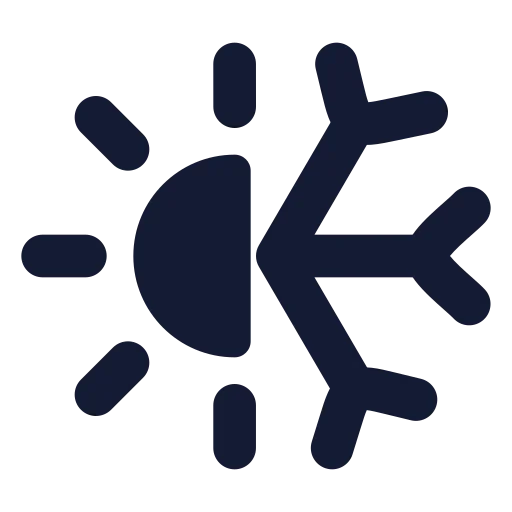 Sun Snow Icon in Solid Rounded style