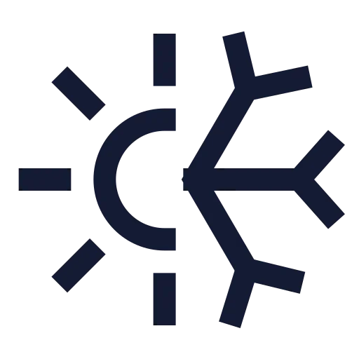 Sun Snow Icon in Stroke Sharp style