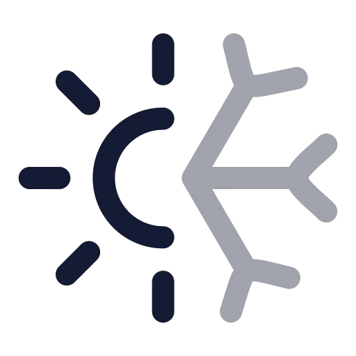 Sun Snow Icon in Twotone Rounded style