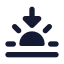 Sunset icon with solid standard style