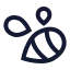 Swarm icon with stroke sharp style