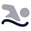 Swimming icon with bulk rounded style