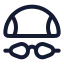 Swimmingcap icon with stroke rounded style