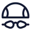 Swimmingcap icon with stroke standard style