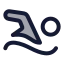 Swimming icon with duotone rounded style