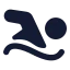Swimming icon with solid rounded style
