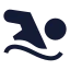 Swimming icon with solid sharp style