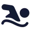 Swimming icon with solid standard style