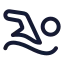 Swimming icon with stroke rounded style