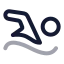 Swimming icon with twotone rounded style