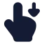 Swipedown icon with solid rounded style