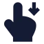 Swipedown icon with solid sharp style