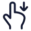 Swipedown icon with stroke rounded style