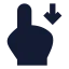 Swipedown icon with solid sharp style