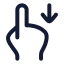 Swipedown icon with stroke rounded style