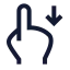 Swipedown icon with stroke sharp style