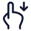 Swipedown icon with stroke standard style