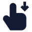 Swipedown icon with solid sharp style