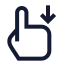 Swipedown icon with stroke sharp style