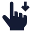 Swipedown icon with solid sharp style