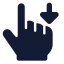 Swipedown icon with solid standard style