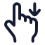 Swipedown icon with stroke rounded style