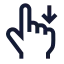 Swipedown icon with stroke sharp style