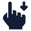 Swipedown icon with solid sharp style
