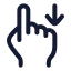 Swipedown icon with stroke rounded style