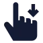 Swipedown icon with solid sharp style
