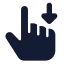 Swipedown icon with solid standard style