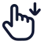 Swipedown icon with stroke rounded style