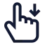 Swipedown icon with stroke sharp style