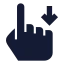 Swipedown icon with solid sharp style