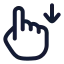 Swipedown icon with stroke rounded style