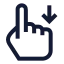 Swipedown icon with stroke sharp style